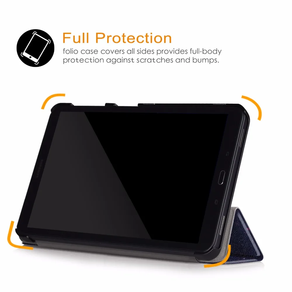 Трехслойный чехол подставка из искусственной кожи для Samsung Galaxy Tab A6 10 1 дюймов SM T580
