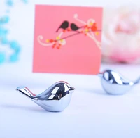 100pcslot silver metal love bird wedding place card holder favors and photo holder with matching place card free shippingsn1871