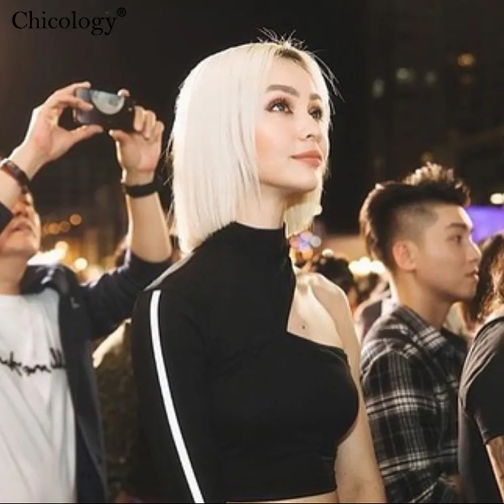 Женская футболка в полоску Chicology со светоотражающей пряжкой летняя 2019|Футболки| |