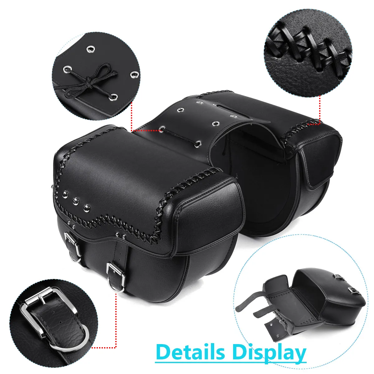 2 шт. универсальная сумка для седла мотоцикла из искусственной кожи Боковая Сумка