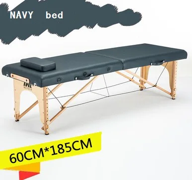 navy 185 см* 60 см кровать+ чехол+ сумка+ u-образная подушка+ подлокотник, спа тату Красота Мебель портативный складной массажный стол для массажного салона - Цвет: navy