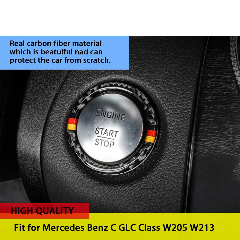 Стильные 3D наклейки Backar для Mercedes W205 W213 Benz C E GLC Class AMG кольца ключей зажигания