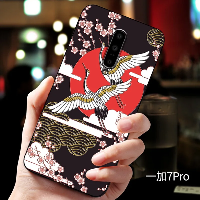 Тисненый винтажный Чехол для Oneplus 7 Pro чехол с китайскими чернилами из восточно