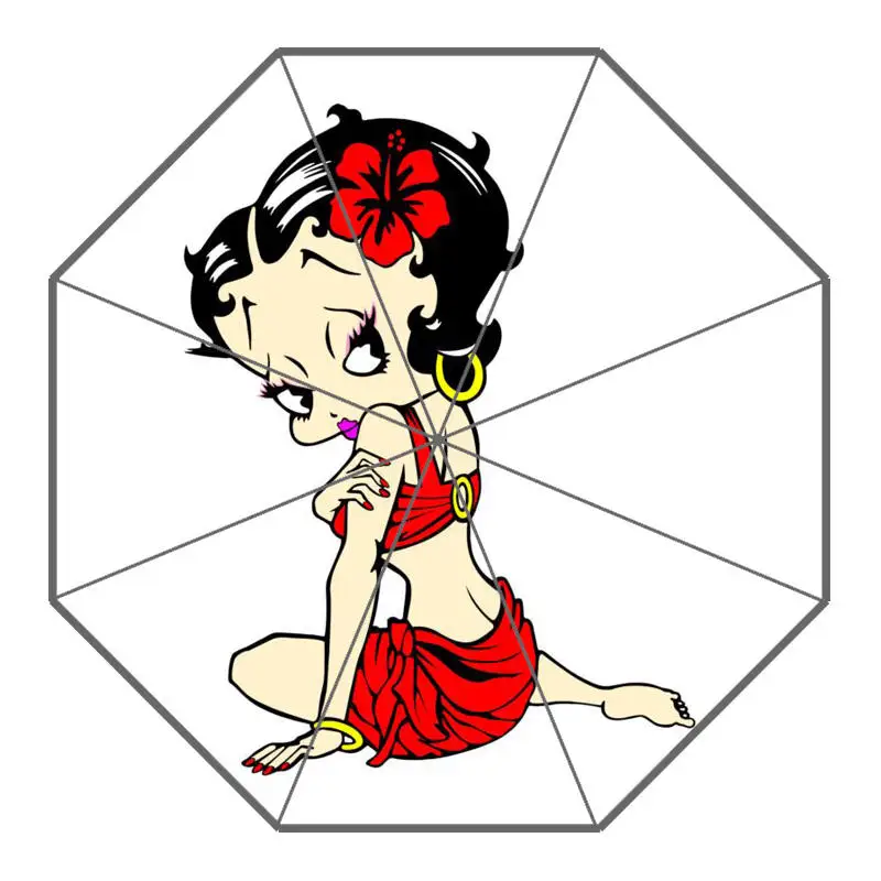 Белый На заказ Betty boop Зонты Новое поступление полезный складной солнечный и дождливый зонтик от солнца - Цвет: Белый