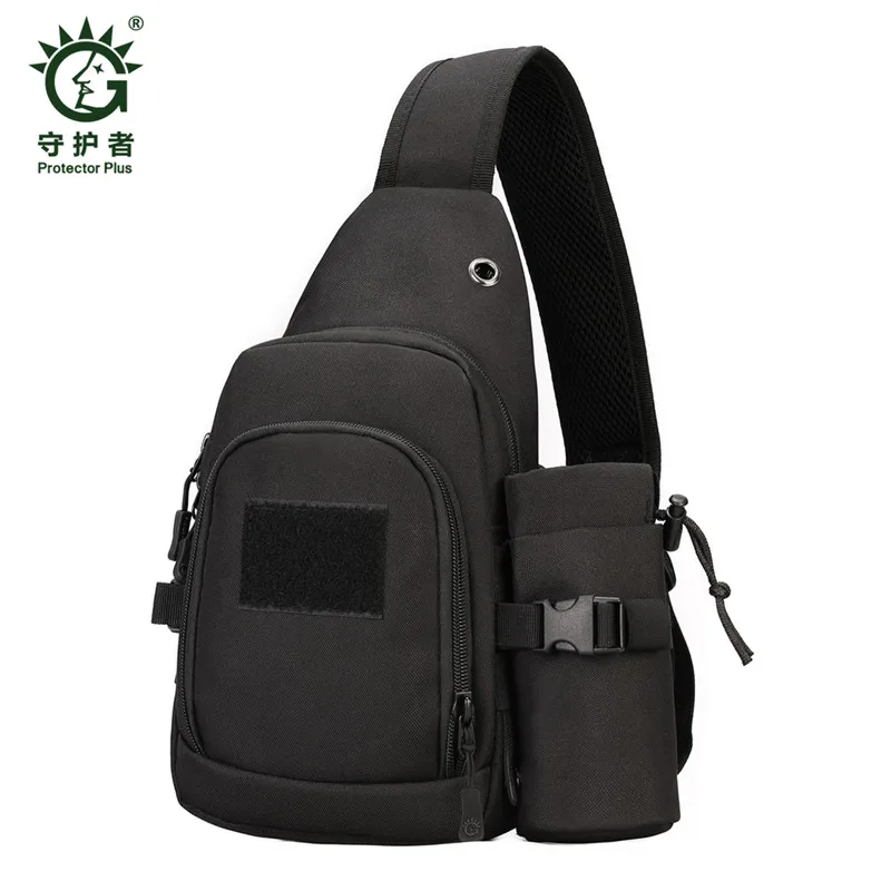 Men's bag military waterproof casual backpack nylon travel single shoulder men's women's breast bags free holograms | Багаж и