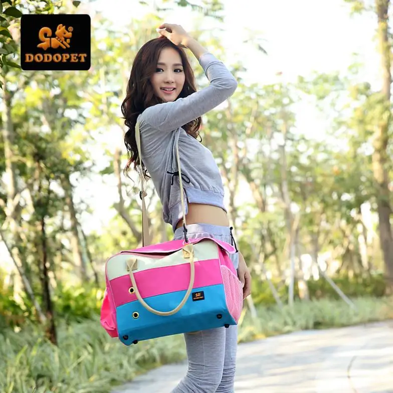 2014 New Arrival Big discount white and blue stripe Pet dog carry outside bags CH0294|bag duffle|bag camerabag child |