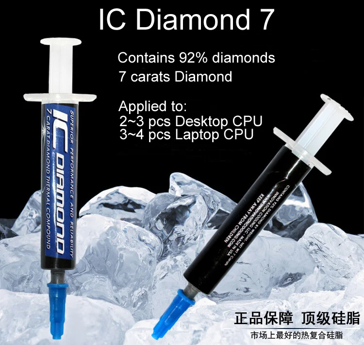Оригинальные оригинальные алмазные вставки IC Diamond 7 6 карат 1 5 г 92%|thermal paste grease|thermal