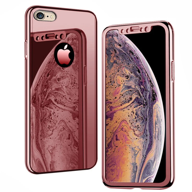 rose Чехол KaiNuEn для samsung galaxy S7 Edge s 7 S7edge с зеркальным покрытием, Роскошный 360, защита от падения - Цвет: rose