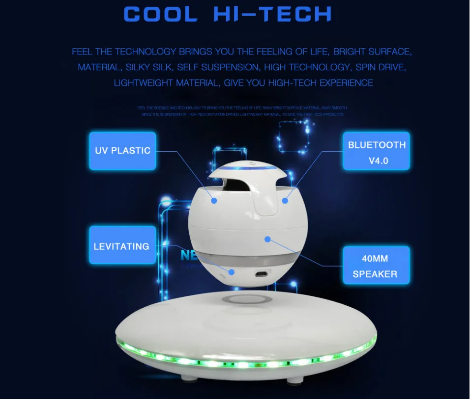 360 Вращающийся Bluetooth беспроводной динамик стерео сабвуфер звук умная Левитация