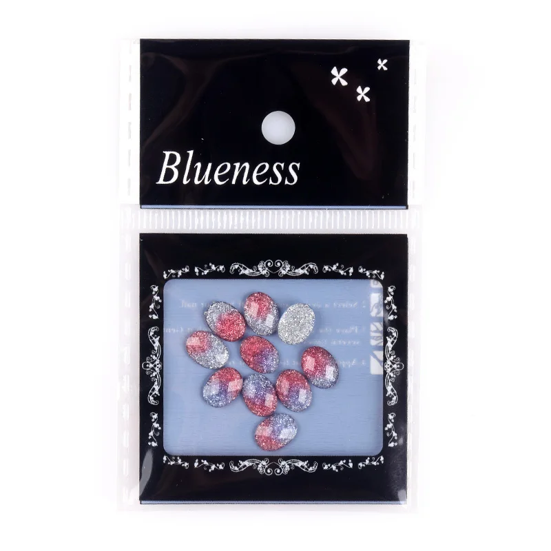 Blueness 10 шт./упак. Стразы для ногтей 3D Цветные Хрустальные стеклянные камни