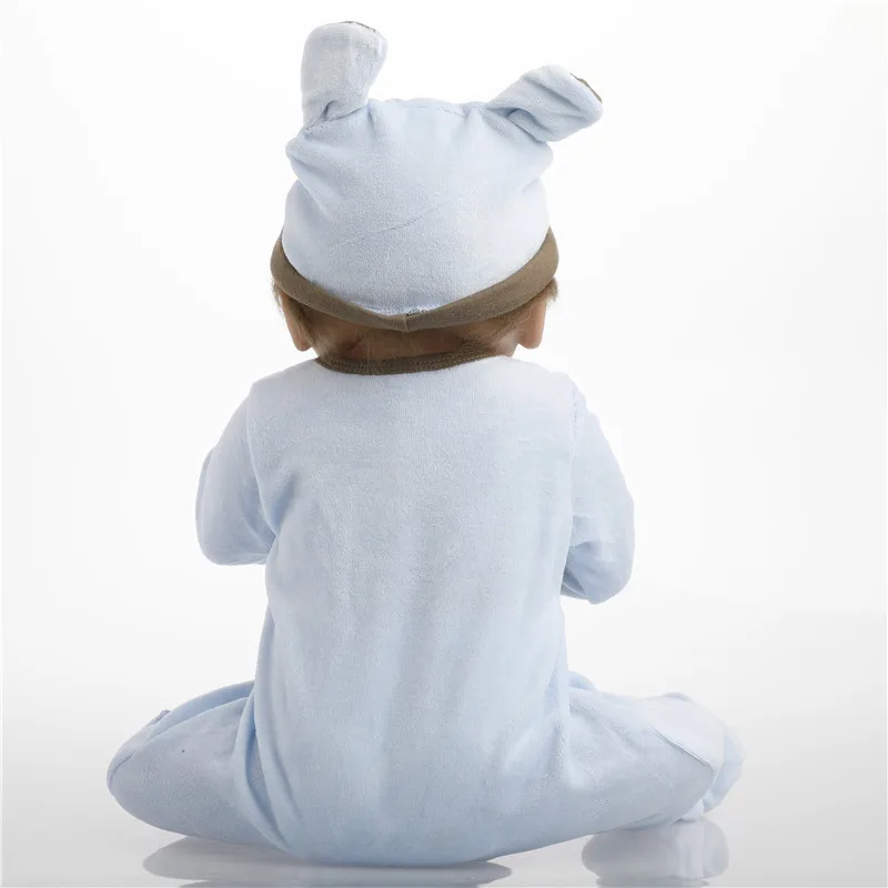 SanyDoll 22 дюйма 55 см силиконовые куклы для новорожденных реалистичные синяя
