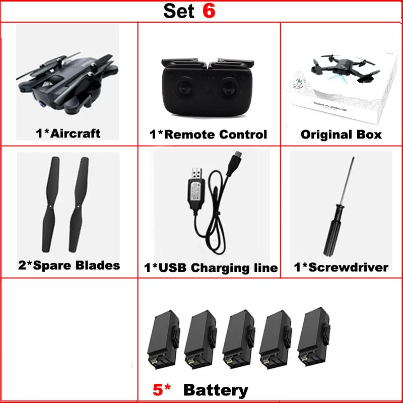 set6 F196 мини складной Дрон с 2.0MP HD камерой Rc вертолет оптический поток локализация RC Квадрокоптер детские игрушки vs SG900 - Цвет: set6
