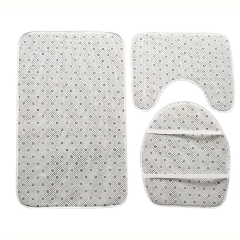 Персиковый цвет коврик для ванной Противоскользящий унитаза и u-образный коврики