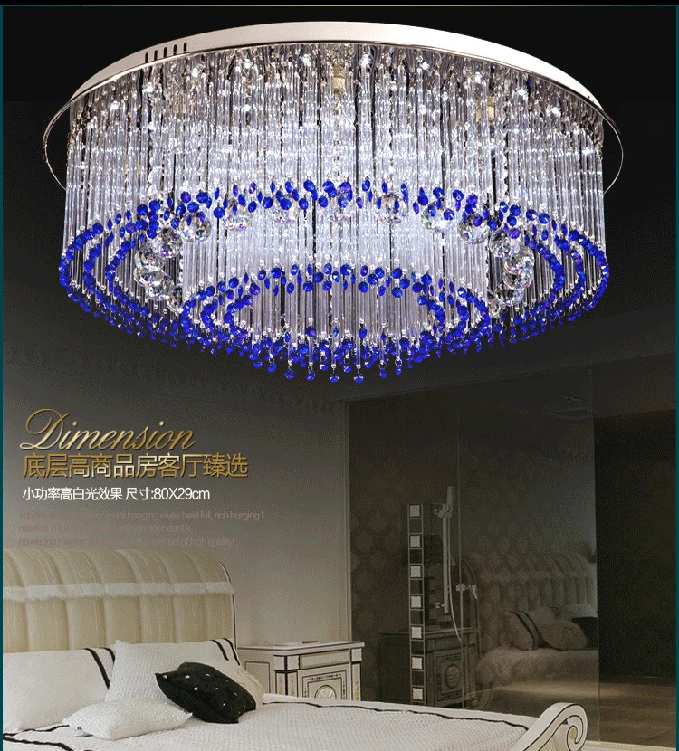 

Modern minimalist LED ceiling lamp living room crystal lamp round crystal bedroom lamp restaurant lamp led lighting fixture led