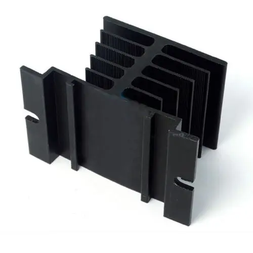 Aluminum Fins Single Phase Solid State Relay SSR 10A to 40A Heat Sink Dissipation Radiator 35mm DIN Rail Mount Black | Обустройство