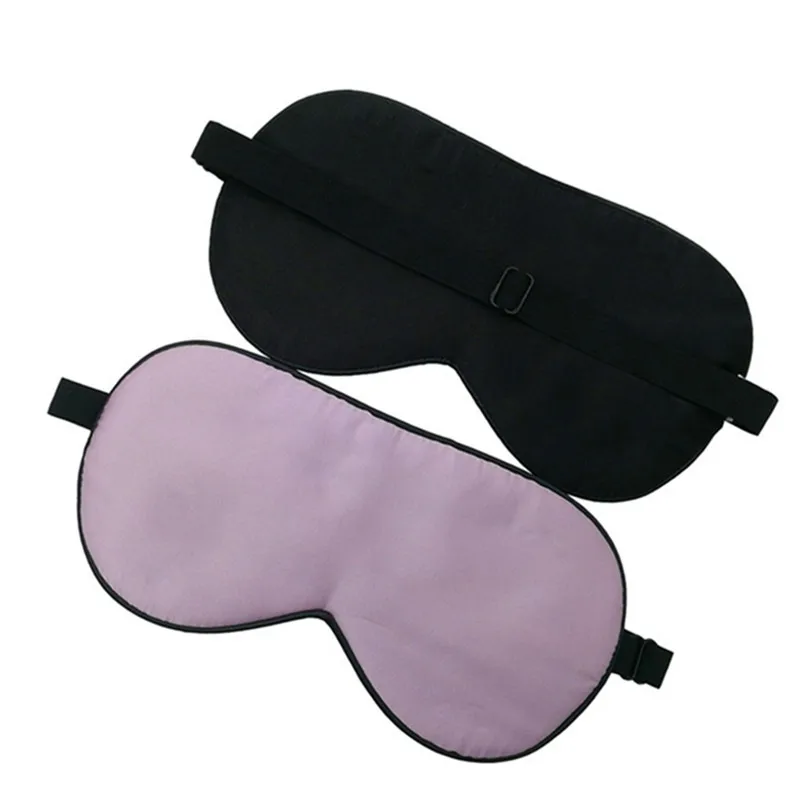 light purple Чистый шелк, маска для сна, высокое качество, шелк, тени для век, мягкие, с повязкой на глаза, для путешествий, расслабляющий, регулируемый - Цвет: light purple