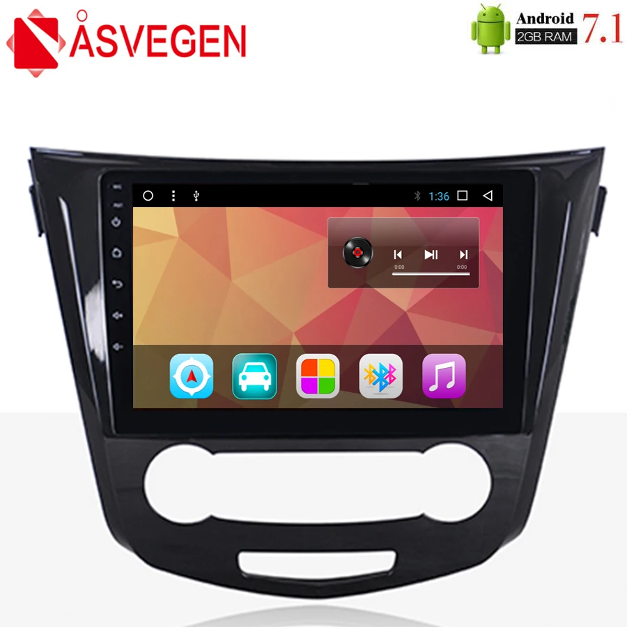Asvegen автомобильный Радио Мультимедиа DVD плей для Nissan Qashqai 2014 2015 2016 2017 10 2 ''Android 7 1