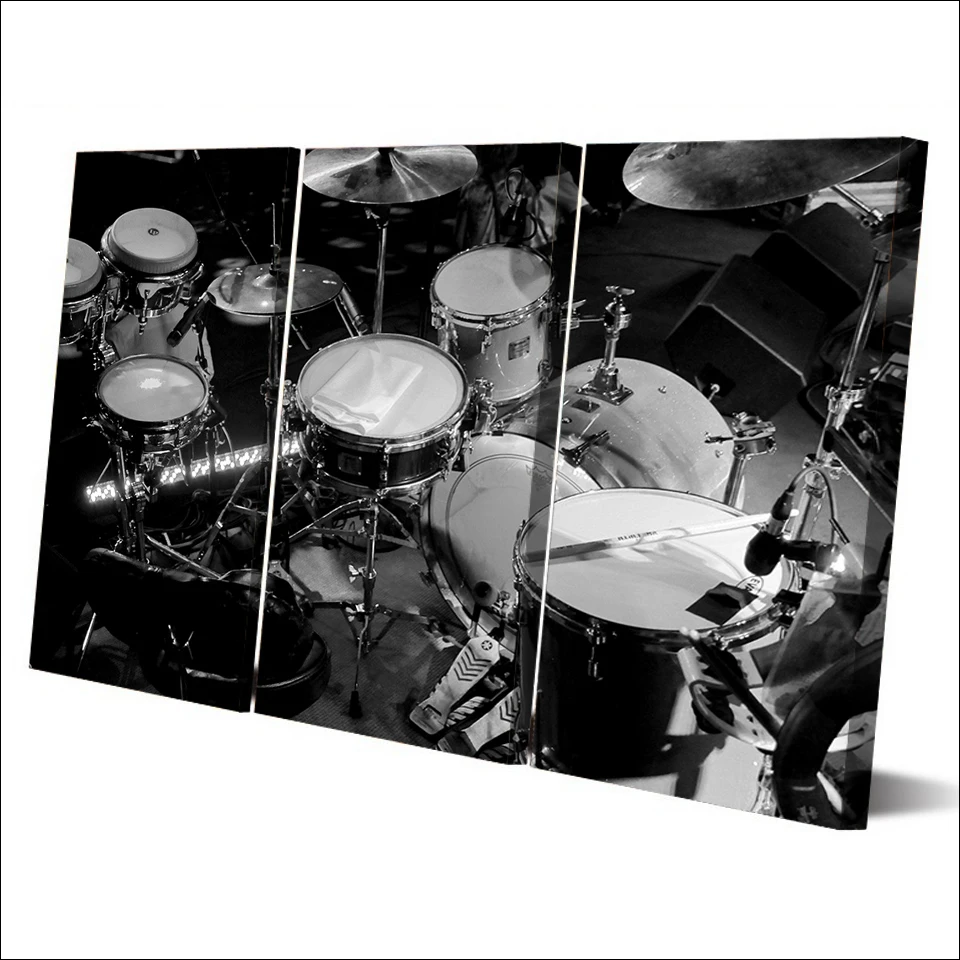 HD Печатный 3 шт. холст искусство музыкальный инструмент живопись черный белый
