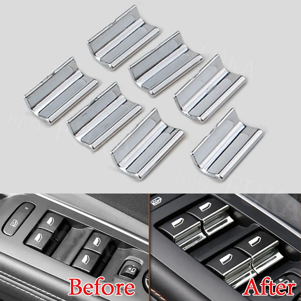 Для Peugeot 308 3008 2014 2015 2016 2017 2018 7 шт. Chrome двери окна лифт переключатель блесток отделка