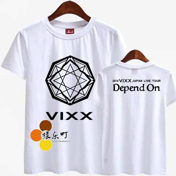 Модная мужская и женская Футболка kpop с коротким рукавом для лета vixx 2016 футболка в