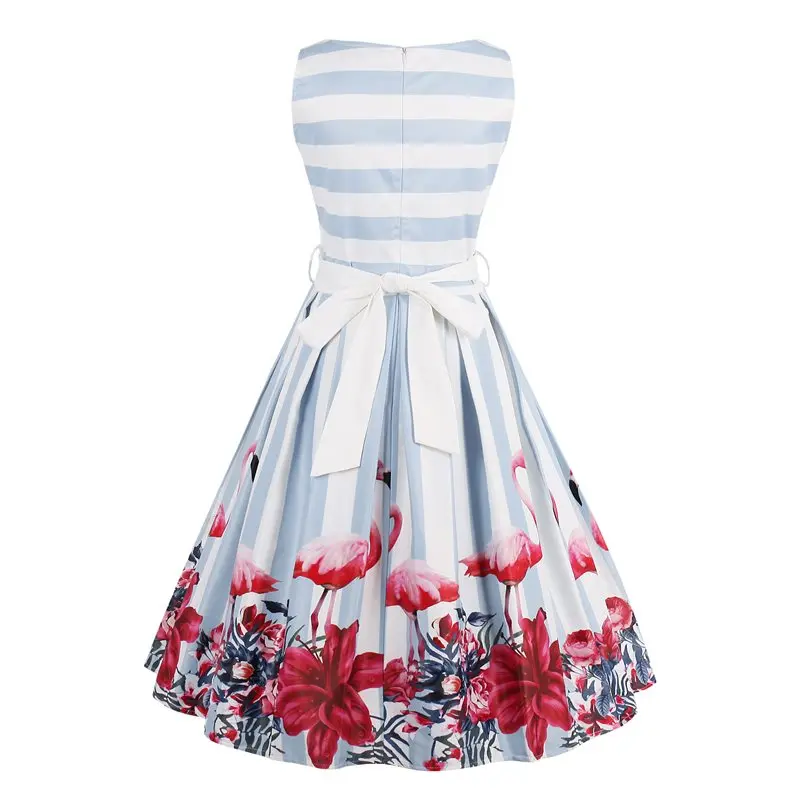 Летние винтажные Элегантные Синие милые женские миди платья больших размеров