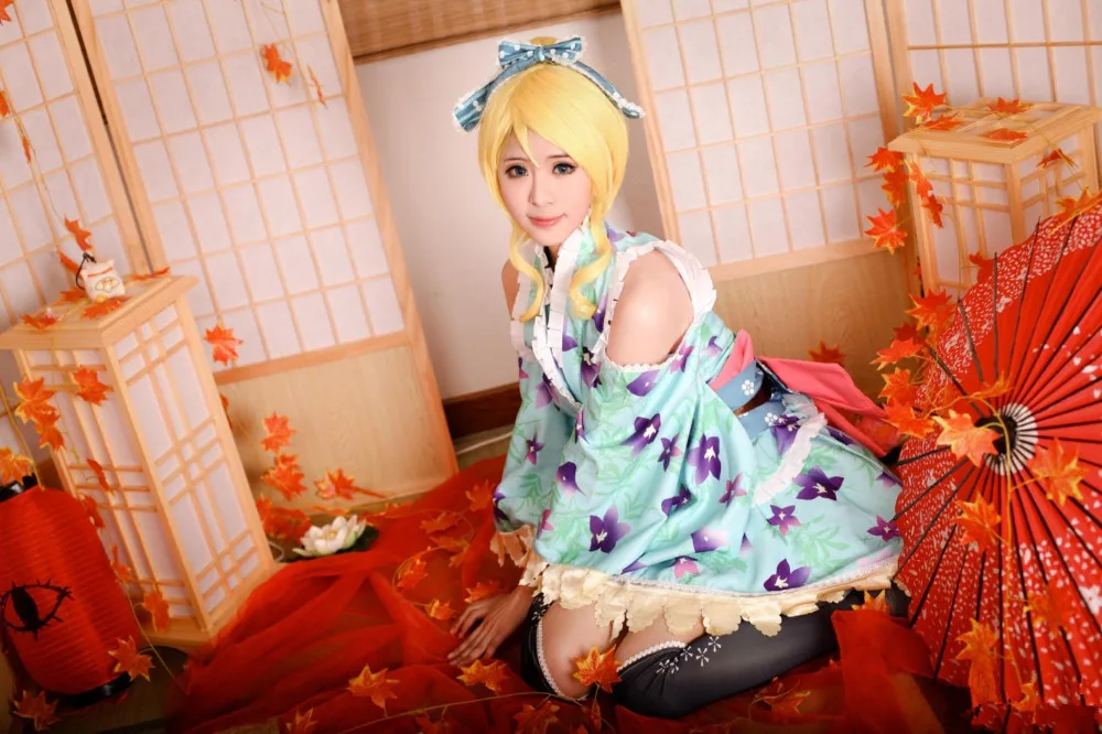 Короткое Кимоно для косплея костюм на Хэллоуин Love Live хунока Кодори Umi Eli Nozomi маки