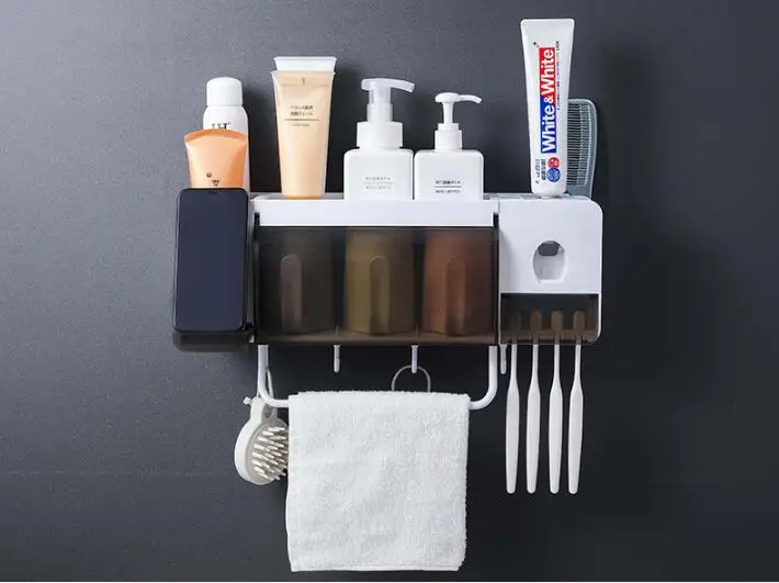 1 шт. многофункциональная полка для ванной комнаты настенная стойка зубных щеток