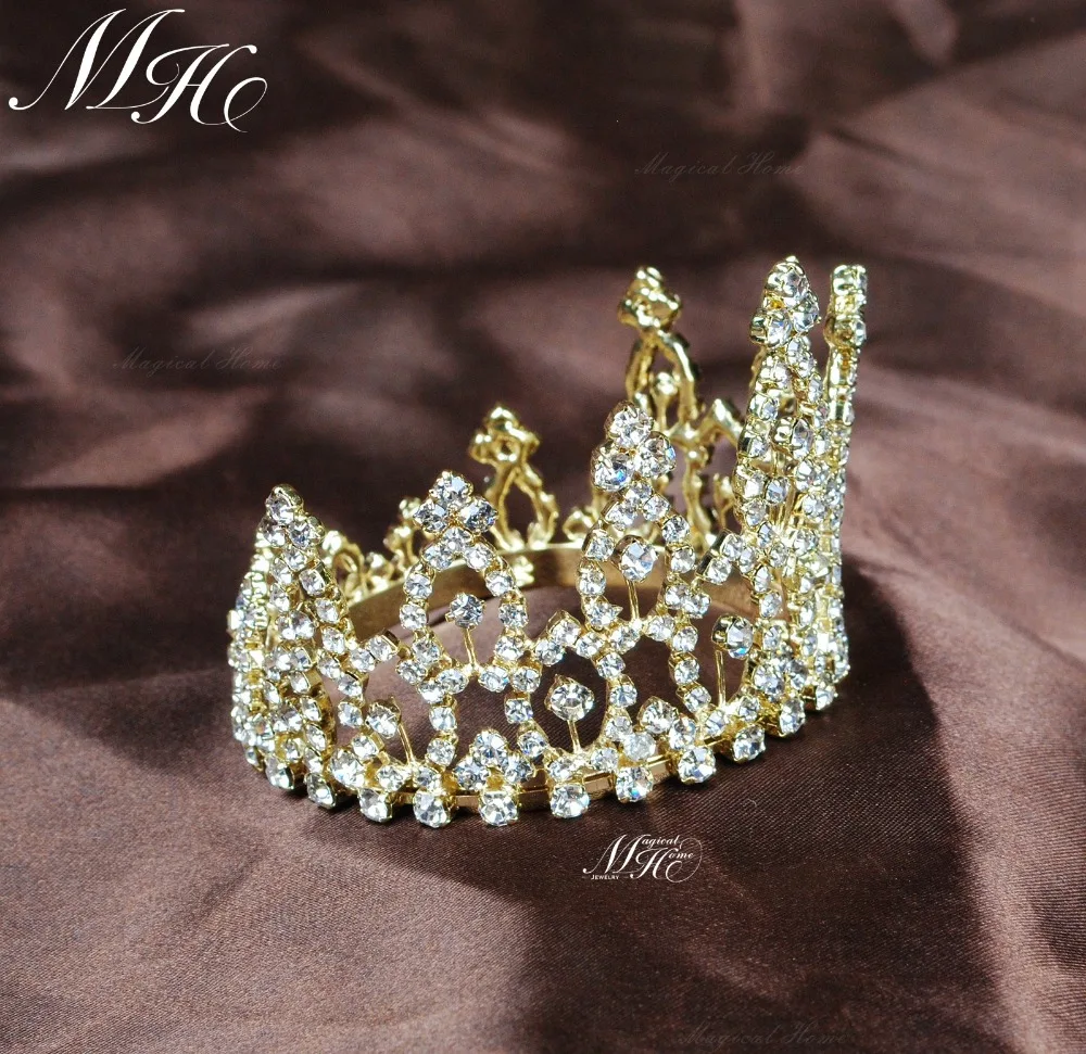 Мини-Цветок Тиара Цветочная Корона прозрачные стразы хрустальные свадебные