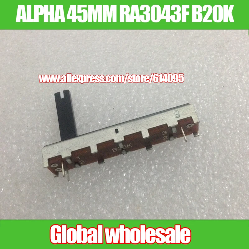 4 шт. ALPHA 45 мм FADER Single Link прямой скользящий потенциометр RA3043F B20K/с белой средней