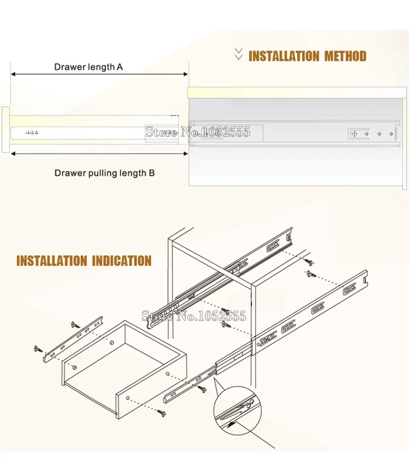 Горячая 1 пара 3 Fold направляющие и полозья ящиков рельс полное расширение 450 мм/18