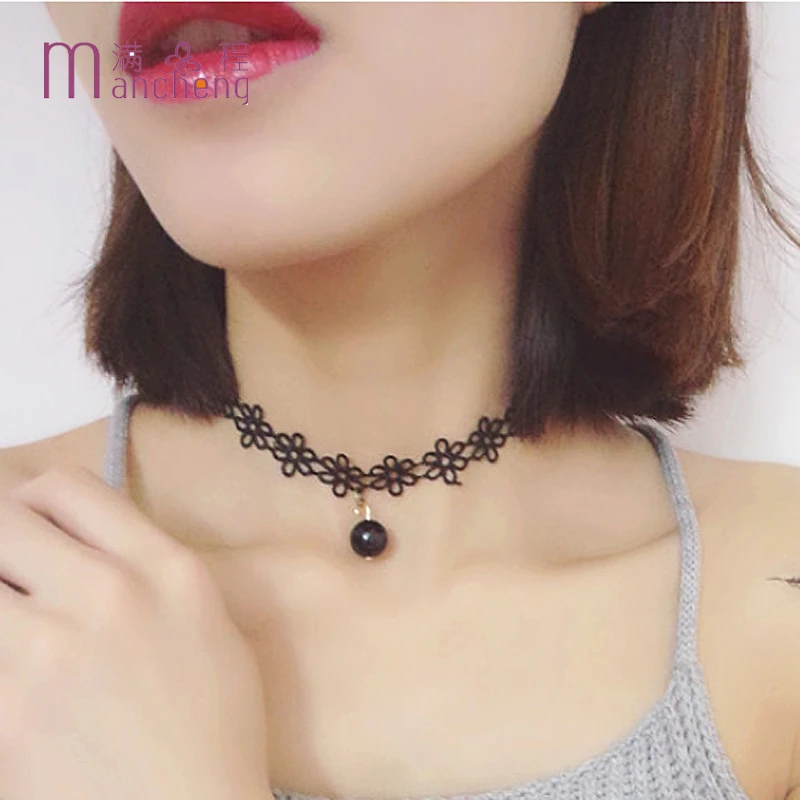 Женское колье с бархатной цепочкой | Украшения и аксессуары