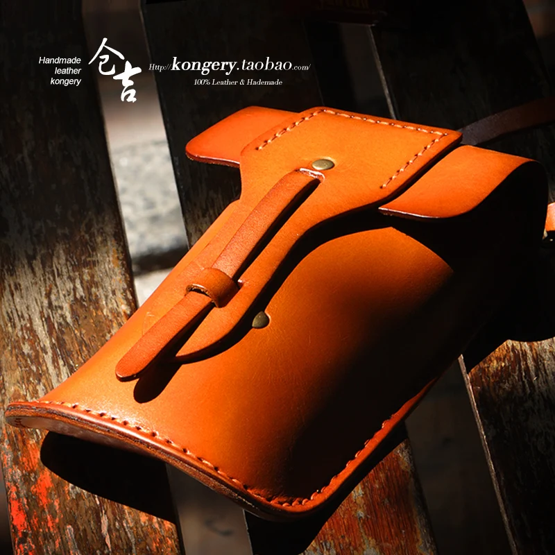 Винтажный стиль ручная работа натуральная кожа Воловья Мужская поясная сумка