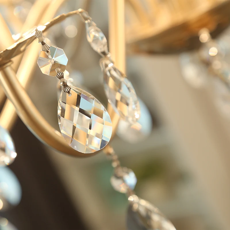 Современные хрустальные золотые потолочные светильники K9 светодиодный