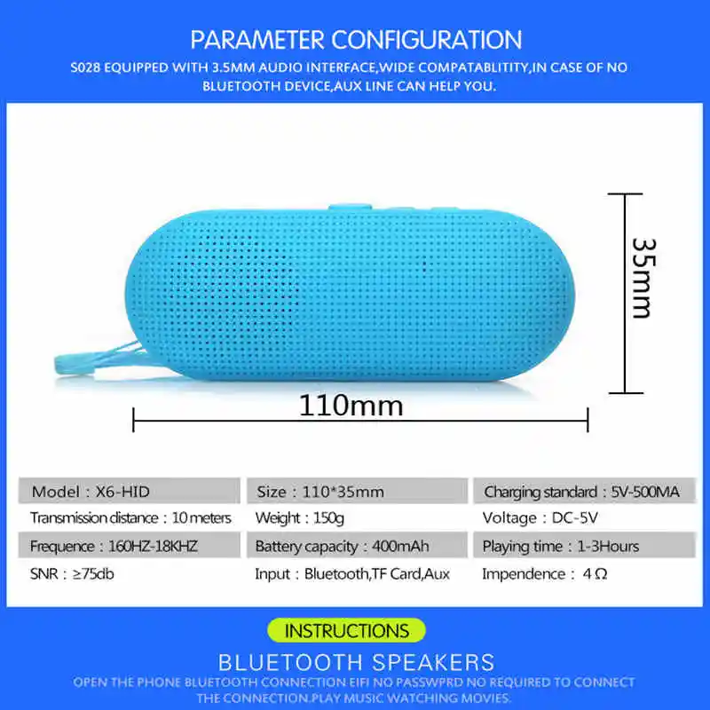 FUU высокое качество Bluetooth динамик в форме капсулы мини стерео наружная звуковая