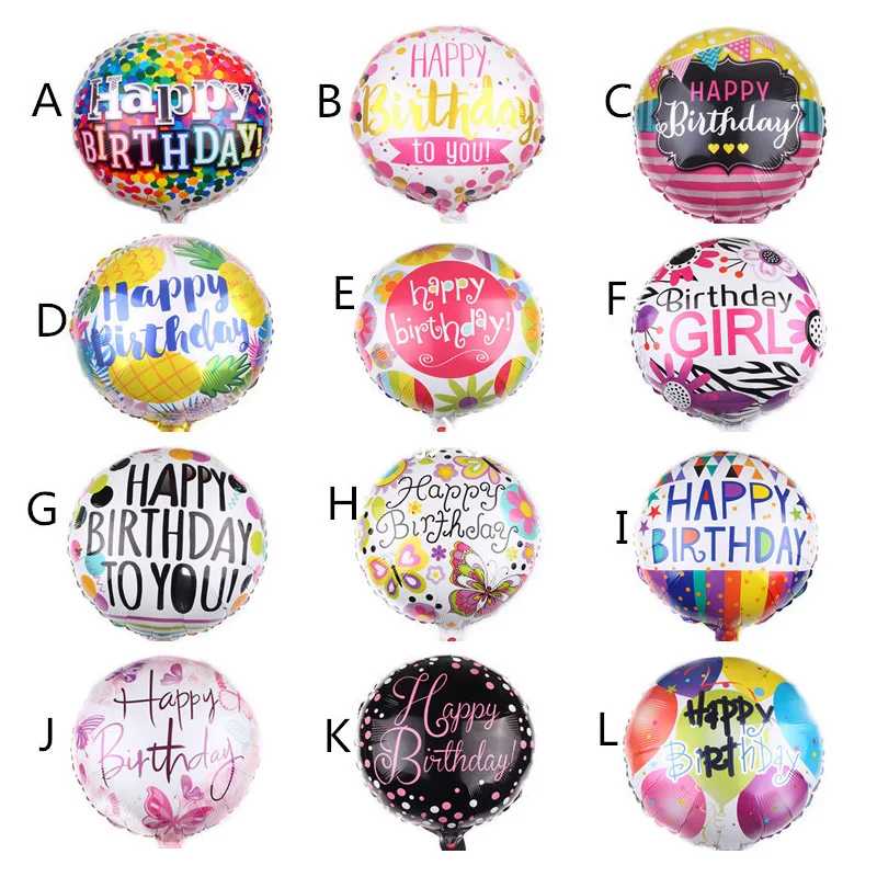 1 шт 18 дюймов круглый Фольга шар с днем рождения воздушные шары надувной гелий