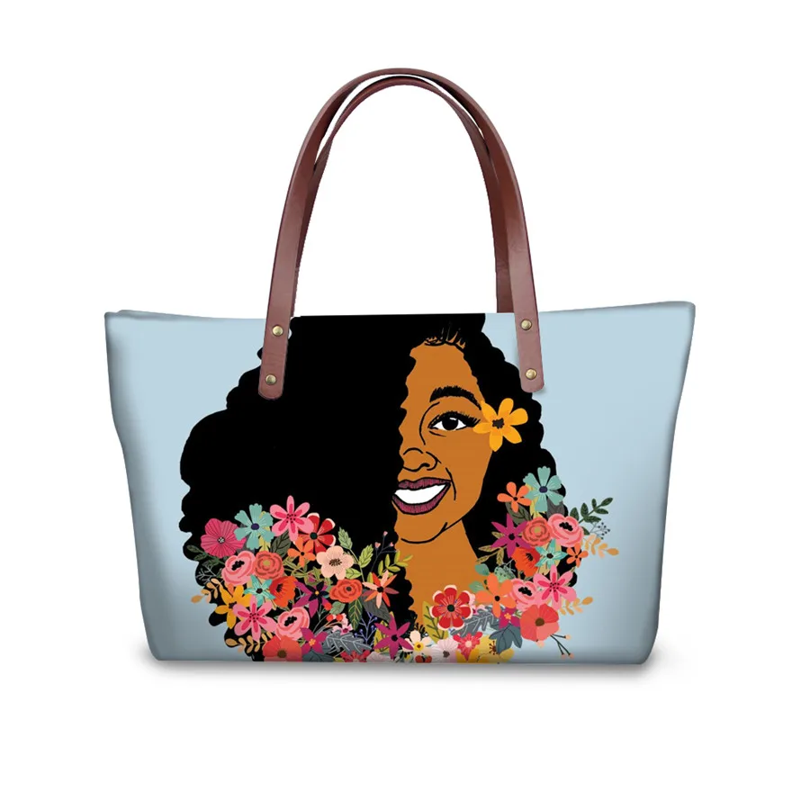 YQ1916AL FORUDESIGNS Sac основной черный арт АФРИКАНСКАЯ ДЕВУШКА печать 2 шт./компл. сумки и кошельки дамская модная ручная сумка для девочек книга сумки - Цвет: YQ1916AL