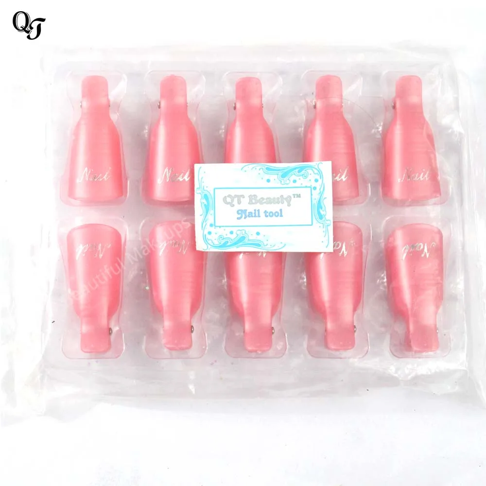 

QT Beauty 10pc/set Unloading Clip Armor Manicure Tools Dedicated Armor Tool Clip Nail Treatment Nail Polish Remover NPR01