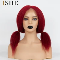 red color full lace human hair wigs kinky straight pre plucked with baby hair glueless 13x6 front lace wigs for black women remy
