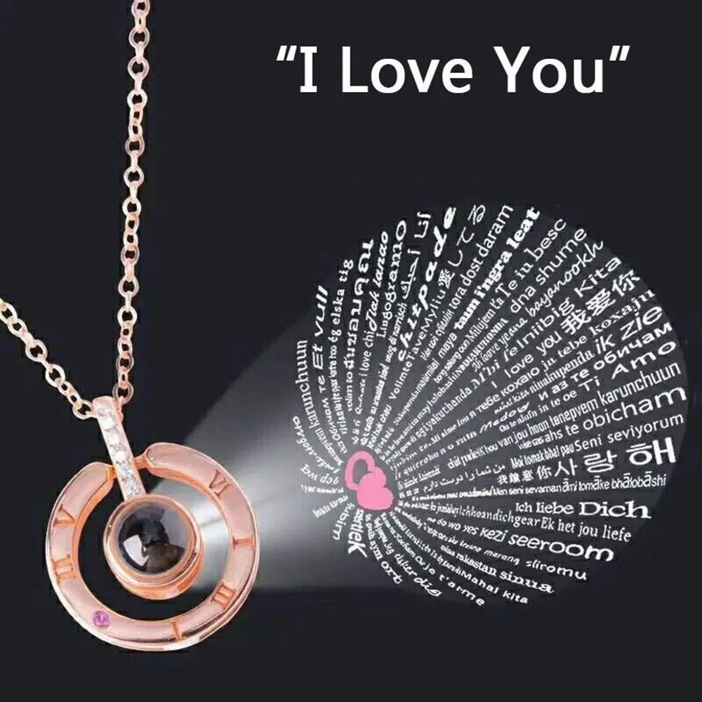 Ожерелье с надписью: &quotлюбовь&quot ювелирные изделия 100 Язык I Love You проекции