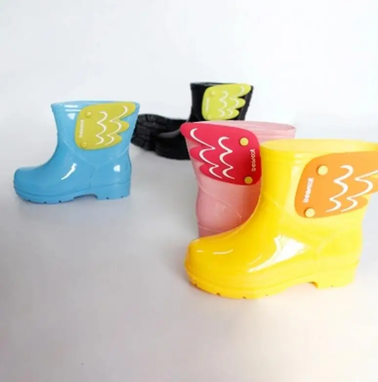 Koovan/дети дождь Сапоги и ботинки для девочек 2017 MID cut резиновые Дети Модная одежда