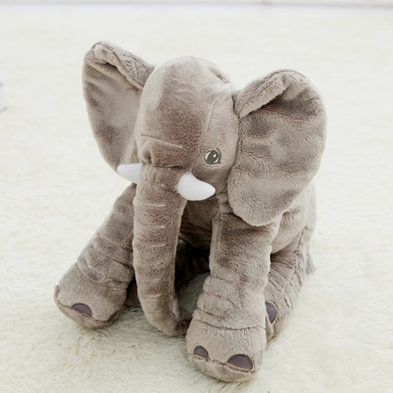 40cm-gray 40/65 см, плюшевая кукла-Слон, детская подушка для сна, милая мягкая игрушка для новорожденного, кукла для ребенка, подарок, кожаный чехол - Цвет: 40cm-gray