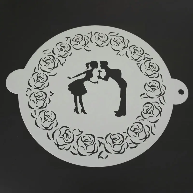 

8 Inch Kiss Lover Wedding Cake Stencil Template Mold Fondant Cake Decorating Tools
