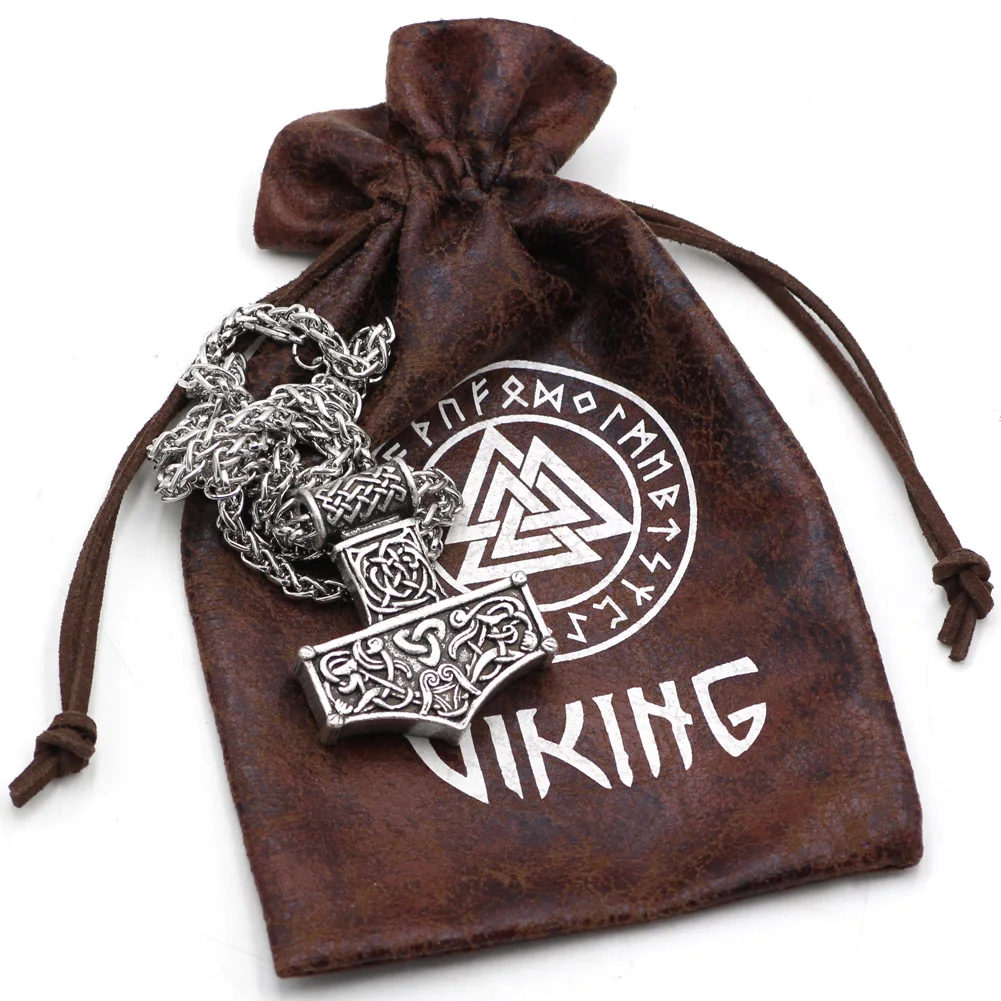 Viking большой Тор молот Мьёльнир амулет кулон ожерелье Молот Тора с подарочной