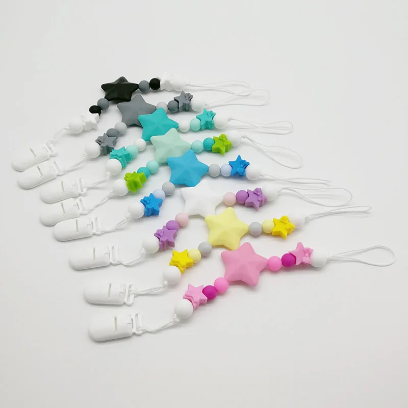 Chip Dale-Clips para chupete de beb&eacute;, cuentas de silicona masticables para beb&eacute;, soporte de collar de silicona sin BPA, Clips para chupete, regalos de Ducha-5