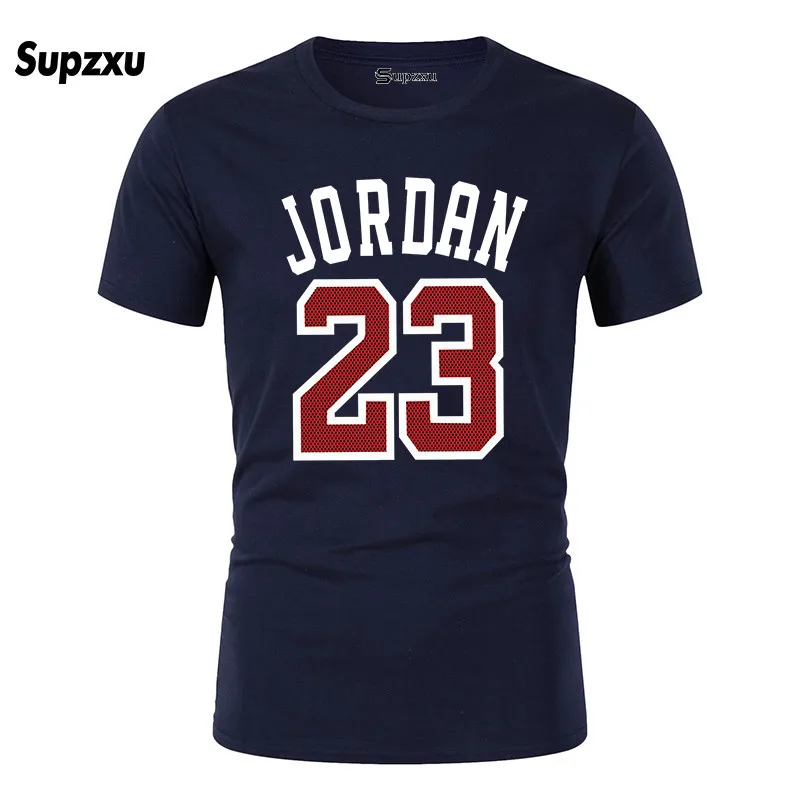 Navy blue Новая брендовая одежда Jordan 23 Мужская футболка Swag футболка Хлопковая мужская футболка с принтом Homme Фитнес Camisetas хип-хоп Футболка - Цвет: Navy blue