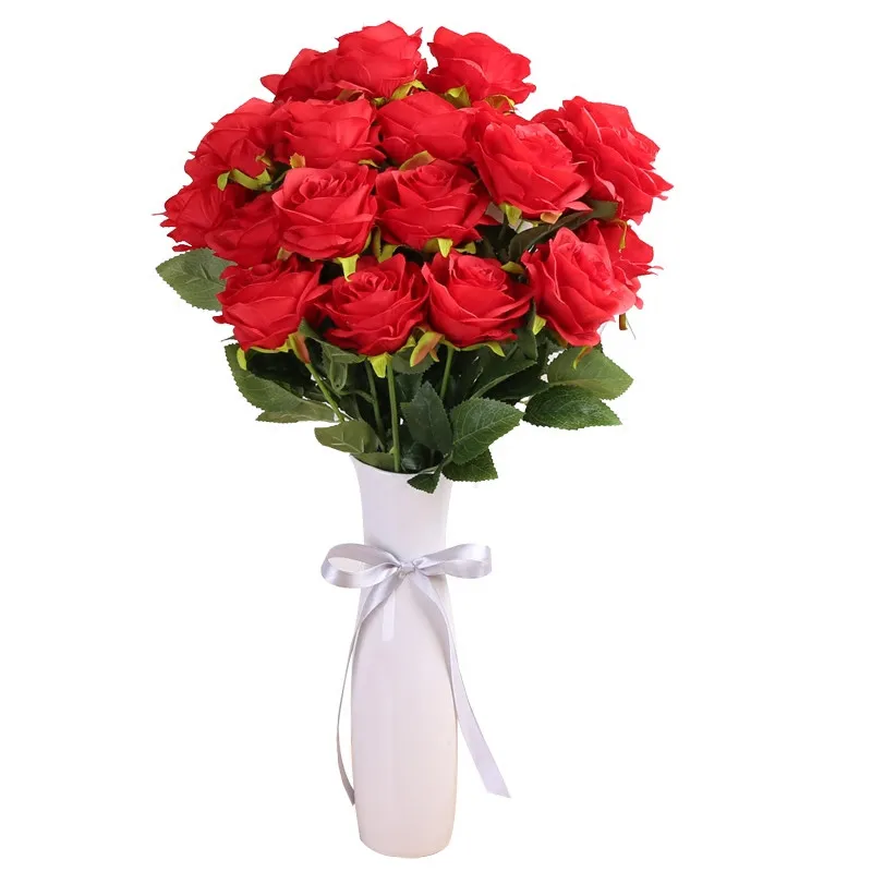 Бесплатная доставка Набор из 10 шт./упак. байковые розы цельное Свадебный букет