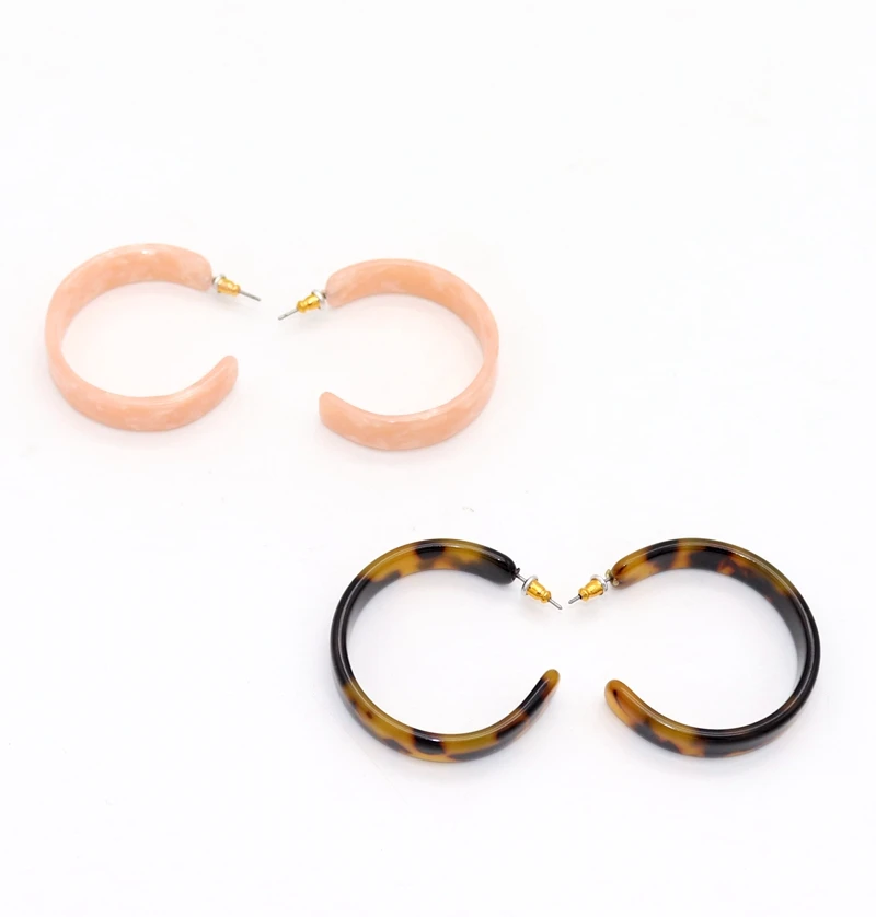 Плоские леопардовые серьги капли из смолы маленького размера 4 3 см для