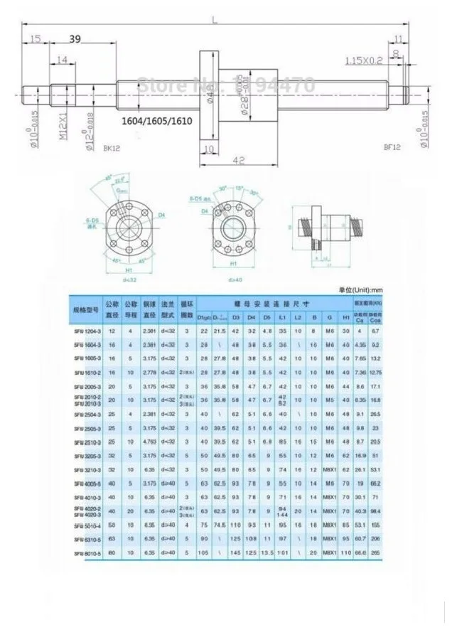 1 шт. шариковый винт SFU1605 L250mm Концевая обработка с одной шариковой гайкой для ЧПУ |