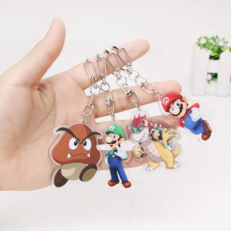 5,5 см Шарм Супер брелок для ключей Марио Супер Марио Odyssey Bowser Luigi Koopa Йоши Марио фигурка кулон вечерние подарки