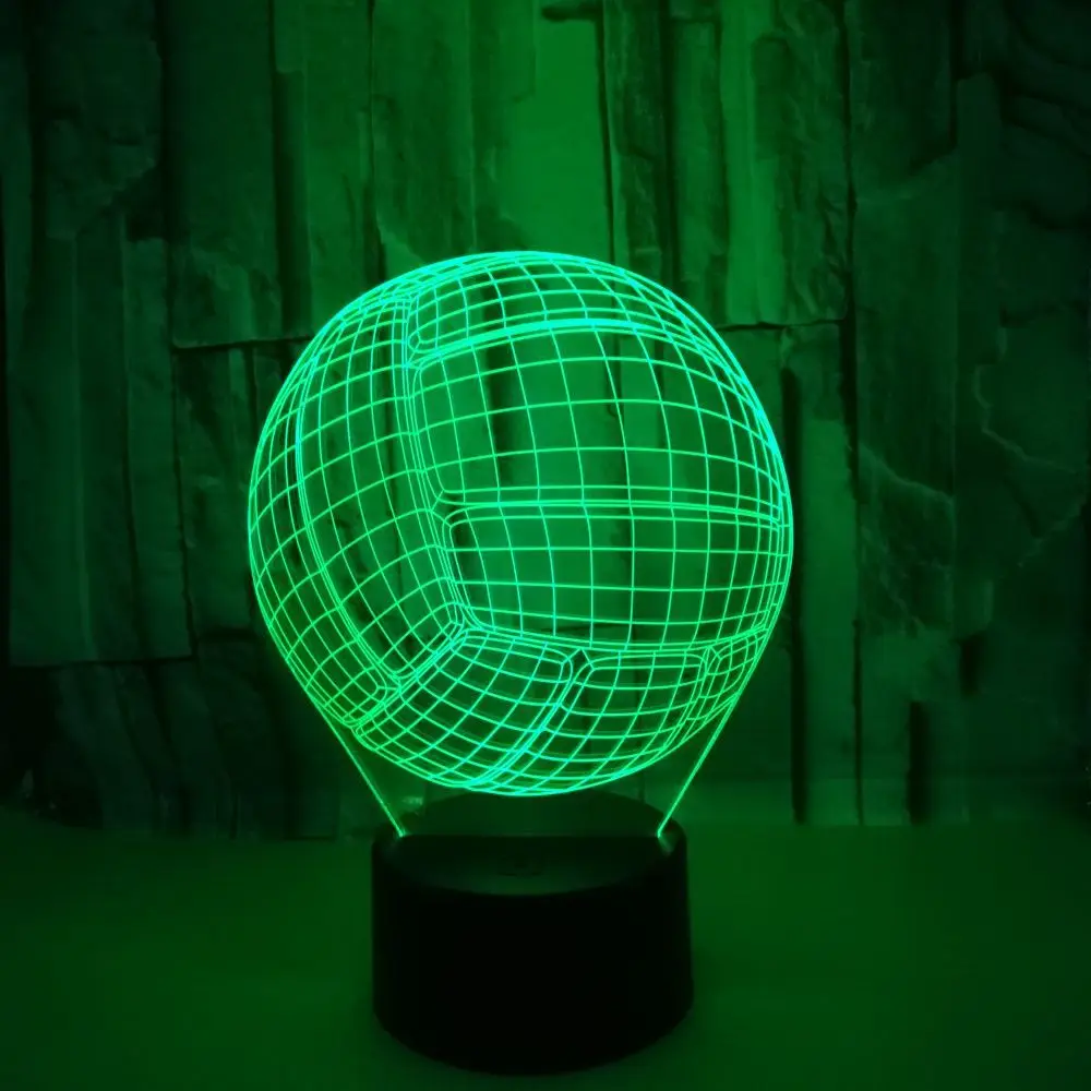 

LED 3D Night Light Volleyball RGB Changeable Mood Table Lamp 7 Color Change Home Decorations Gift for Children